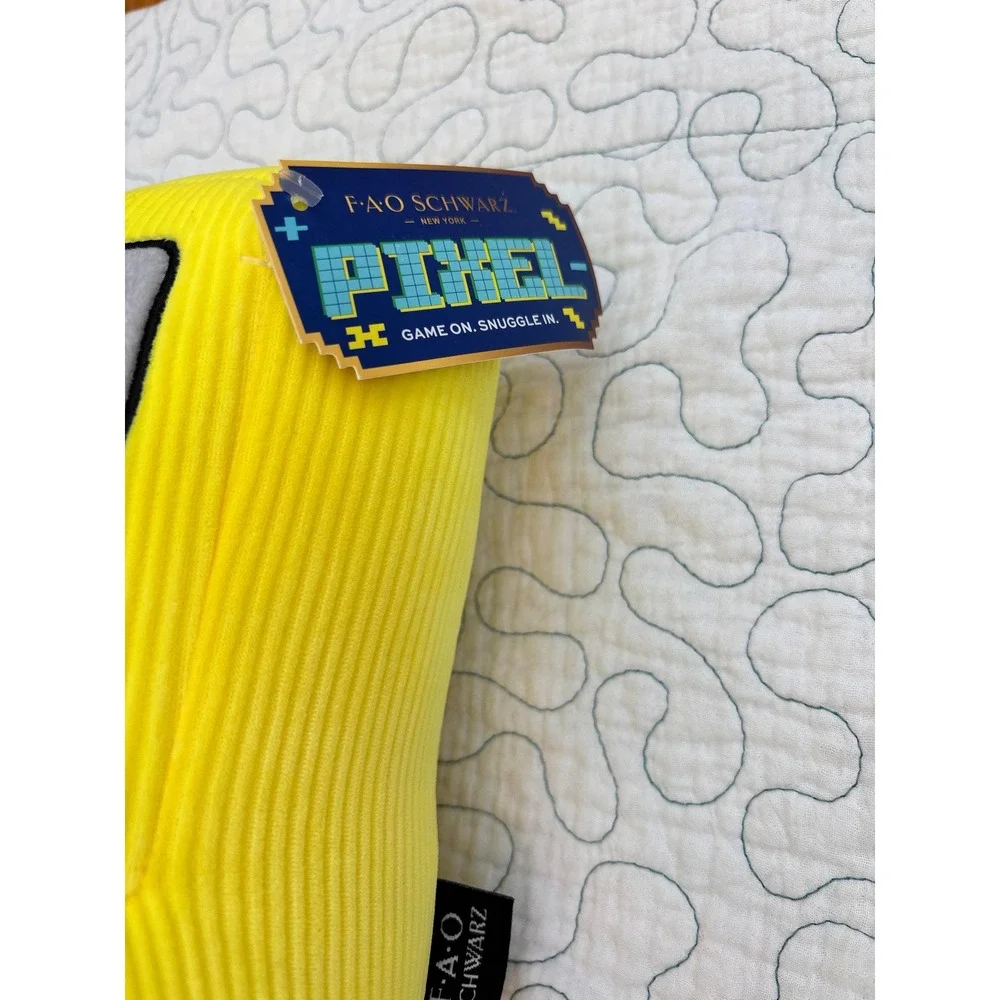 FAO Schwarz Yellow Corduroy Arcade Game Machine Plush Decorative Pillow Kids Toy